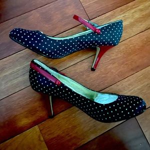 Steve Madden LUVVY black/white polka size 9.0 2.5” Heel